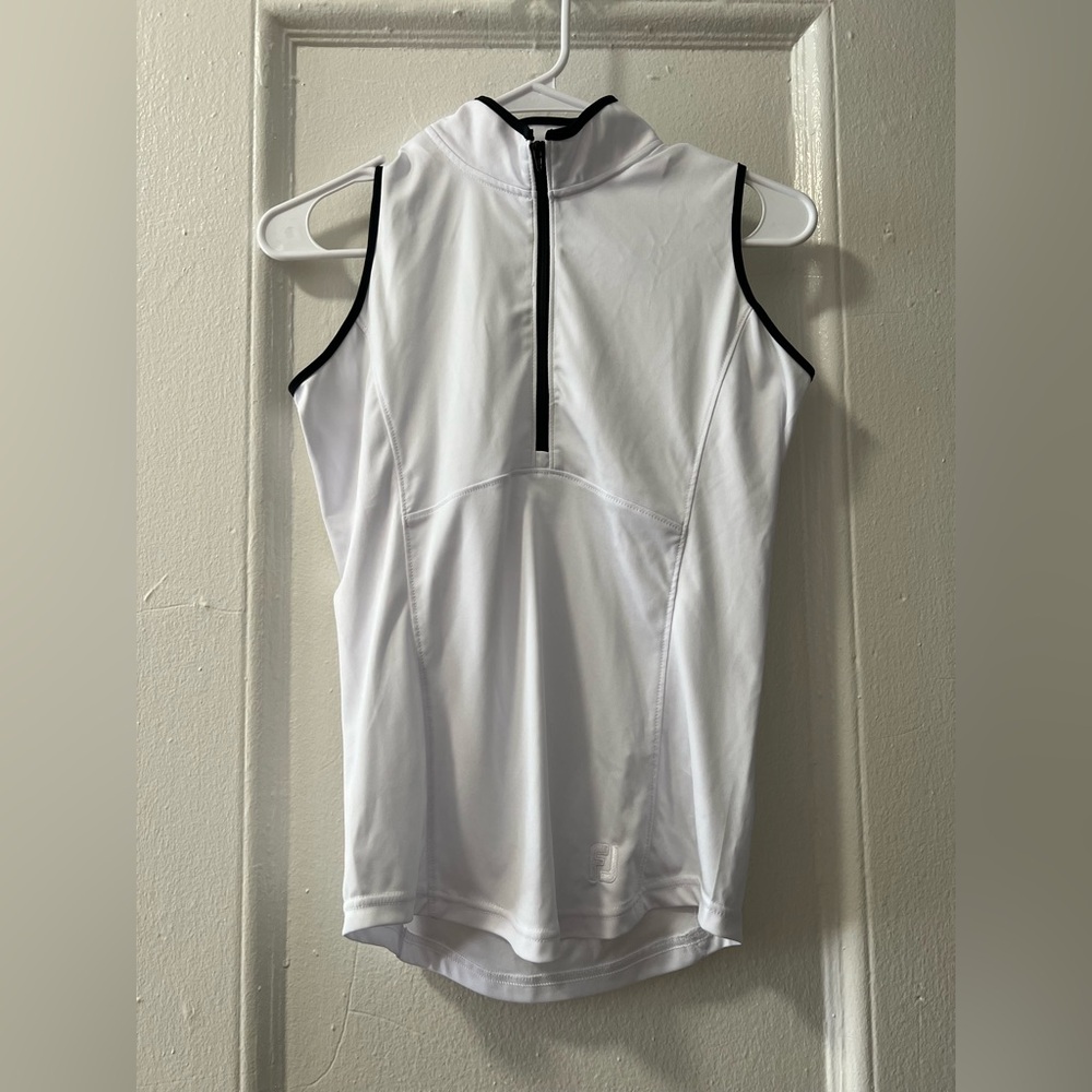 FootJoy White Sleeveless Zip-Up Top